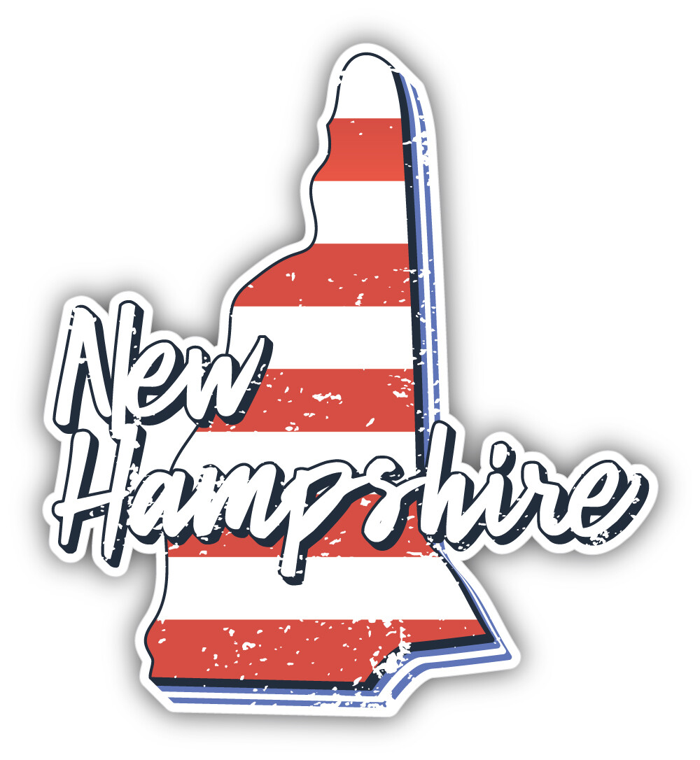 New Hampshire USA State Map Flag Vinyl Sticker Decal