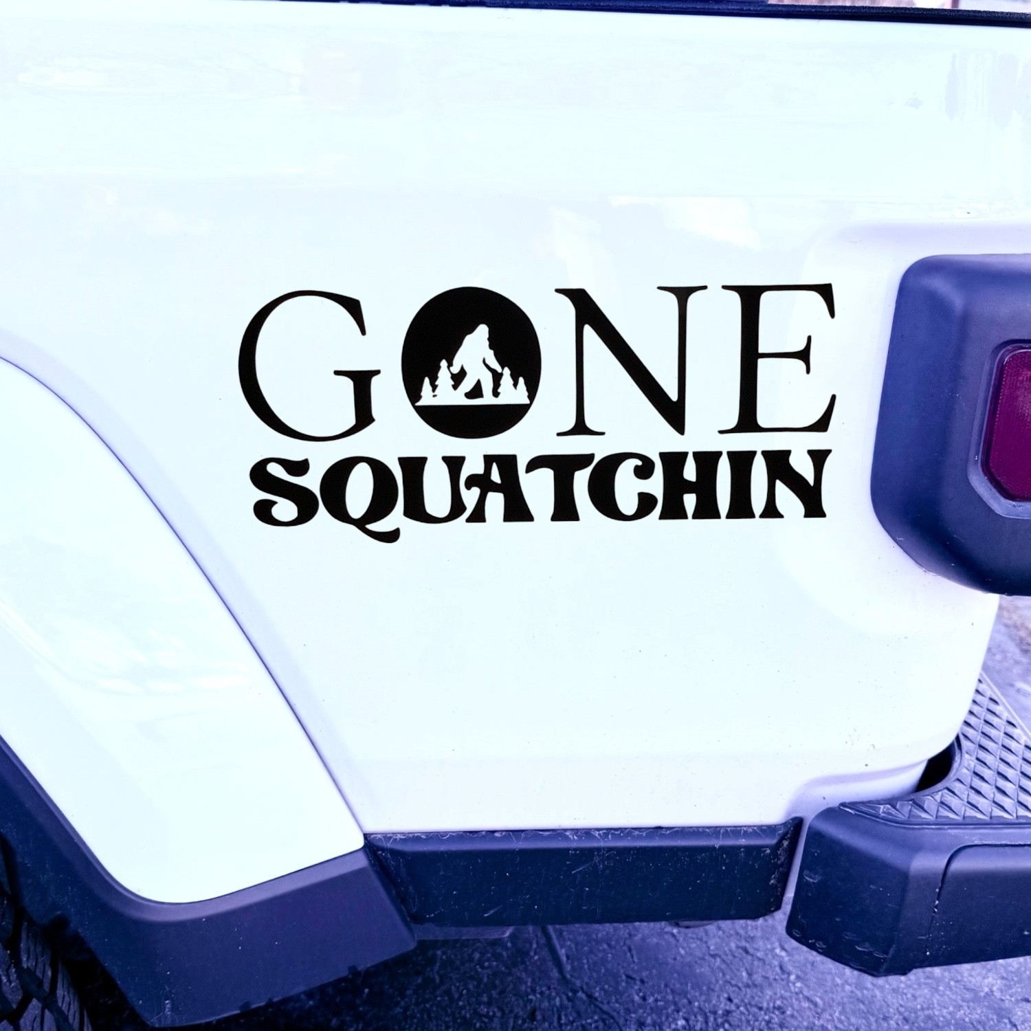 Gone squatchin bigfoot vinyl decal for cars trucks laptop most smooth surfaces