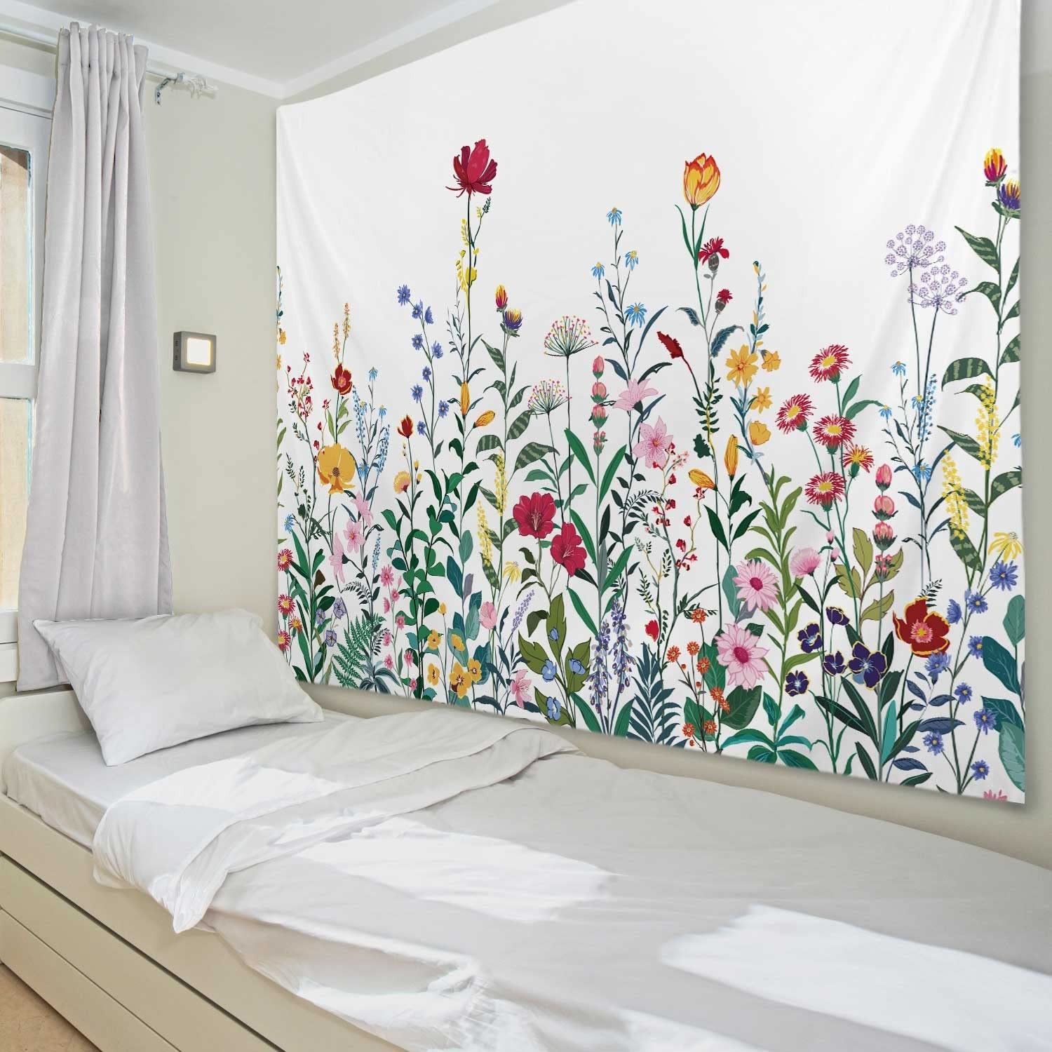 RosieLily Floral Wall Tapestry, Colorful Wildflower Nature Wall Hanging, Bota…