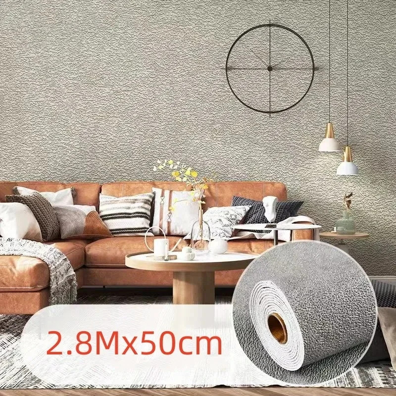 3D Anti-Collision Soft Wall Sticker Sponge Self-Adhesive Wallpaper Wall Sticker