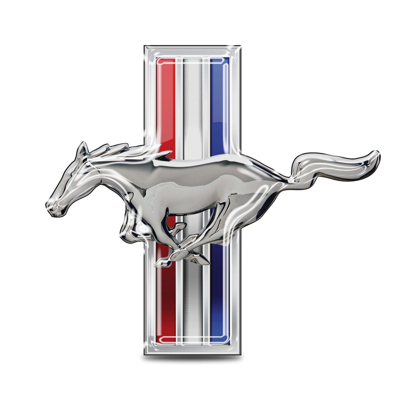 Ford Mustang Tri-Bar Logo 4" Full-Color Flexible 3D Clear Dome Decal