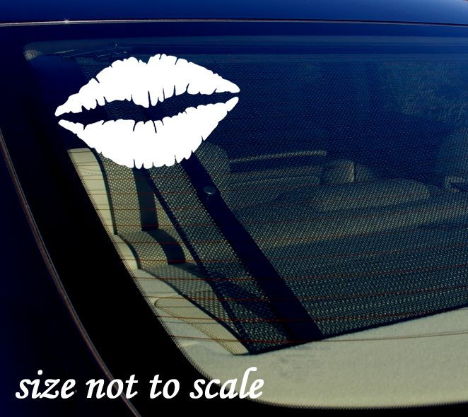 Lips Sticker Decal 5" White- Kiss Mark Car Decal