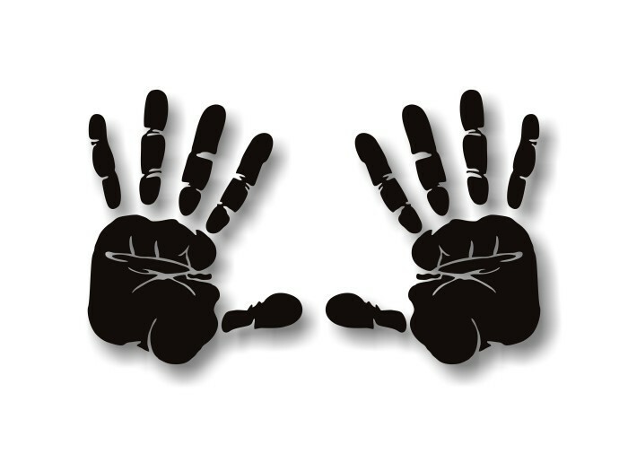2 HANDPRINT 7" Decals Solid Color Vehicle Hand Print Zen Mystic Vinyl Stickers