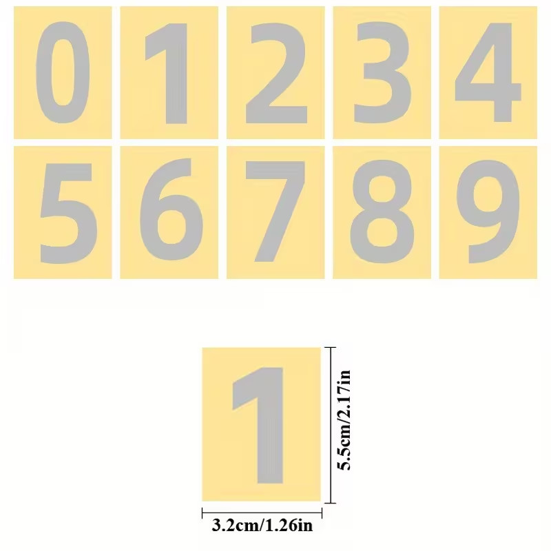 3 Size Reflective Mailbox Numbers Sticker 0-9 Self Adhesive Vinyl Waterproof USA