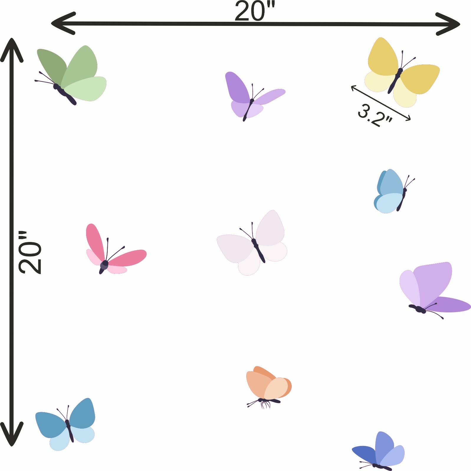 Home Bedroom Living Room Moths Butterflies Adhesive Art Vinyl Wall Decal Sheet