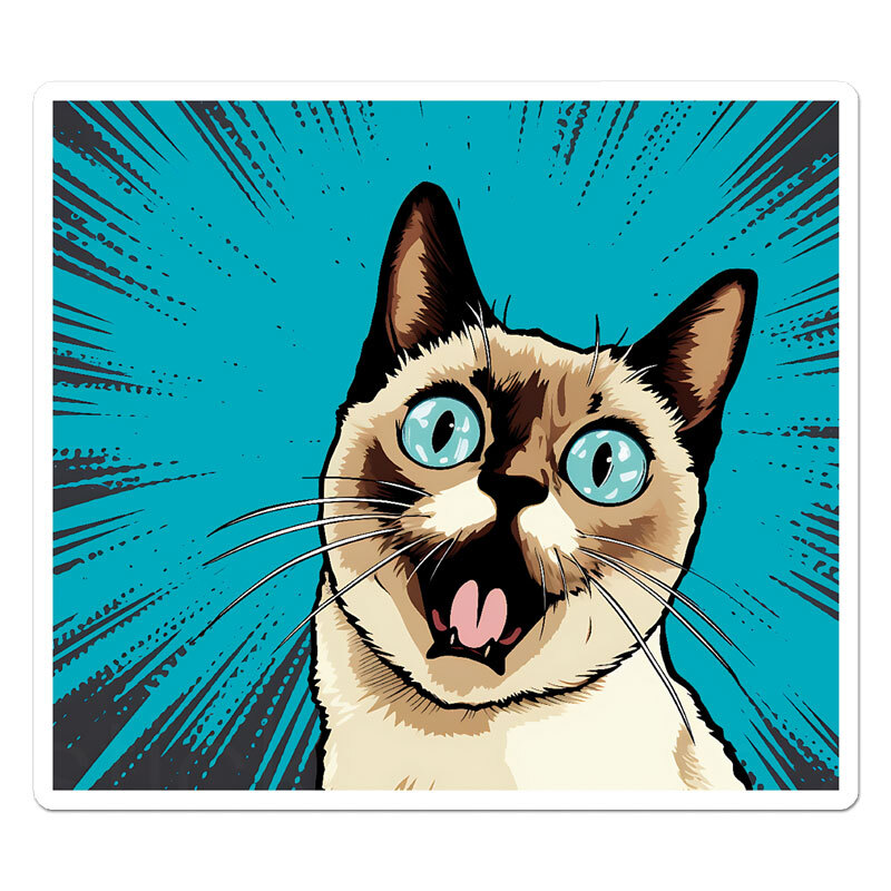 Popart Siamese Cat, Vinyl Decal Sticker, Indoor Outdoor, 3 Sizes, #11848