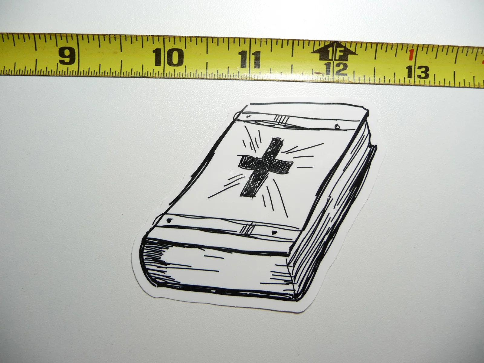 BIBLE CROSS B/W SMALL STICKER DECAL CHRISTIAN CHURCH FAITH RELIGION
