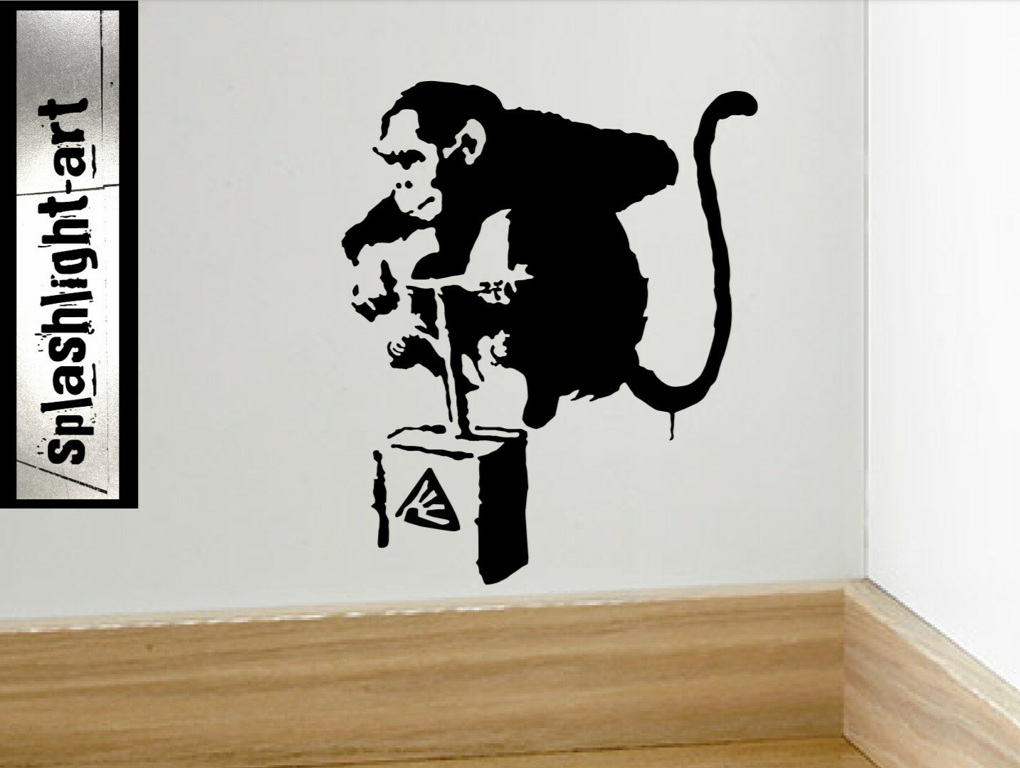Banksy Monkey Detonator Vinyl Decal Sticker Black 15x20cm for Wall Car Laptop
