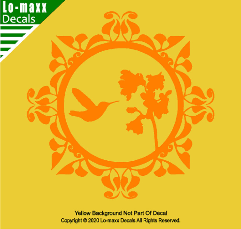 Hummingbird & Floral Art Nature Lover Beautiful High Quality Die Cut Vinyl Decal