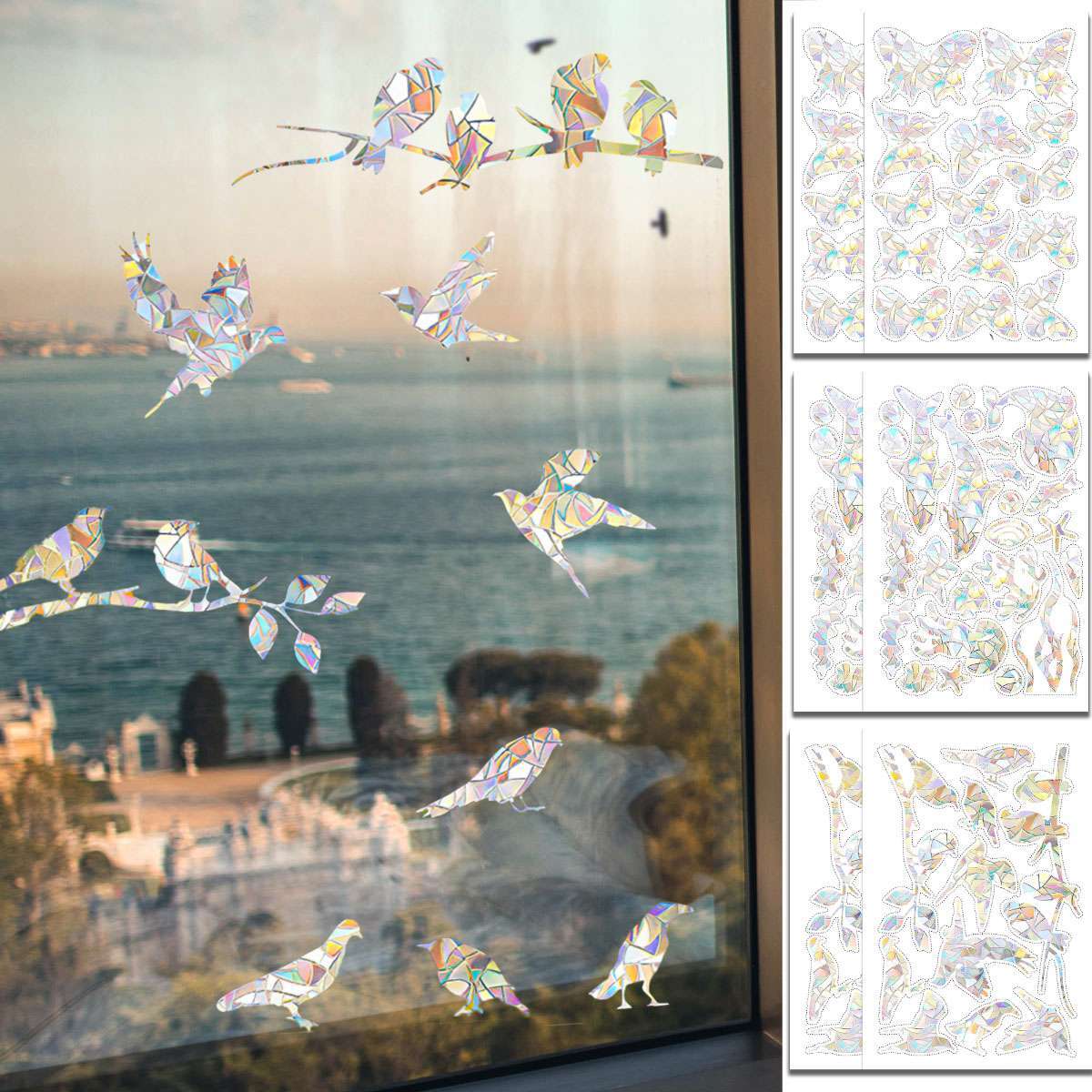 Hummingbird Static Window Clings anti Collision Window Decals for Bird Strikes