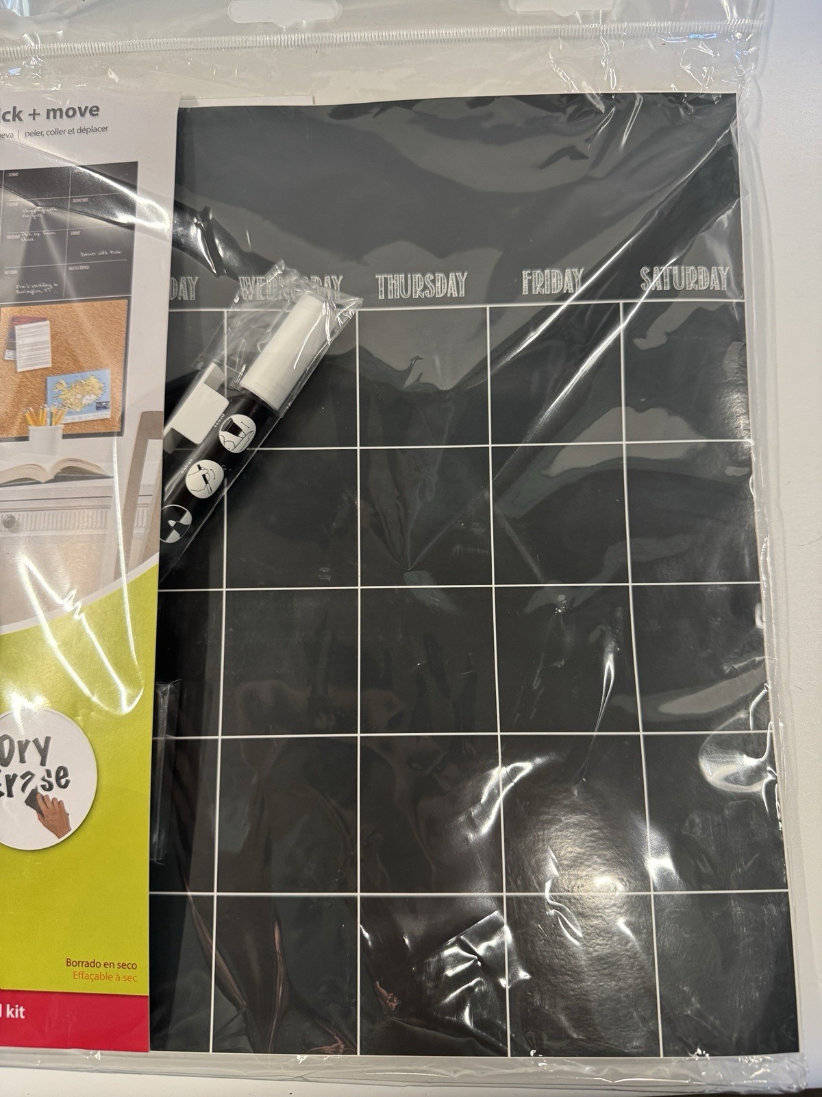 Wall Pops WPE1875 Black 4-Piece Organizer Kit Easy Peel & Stick NEW