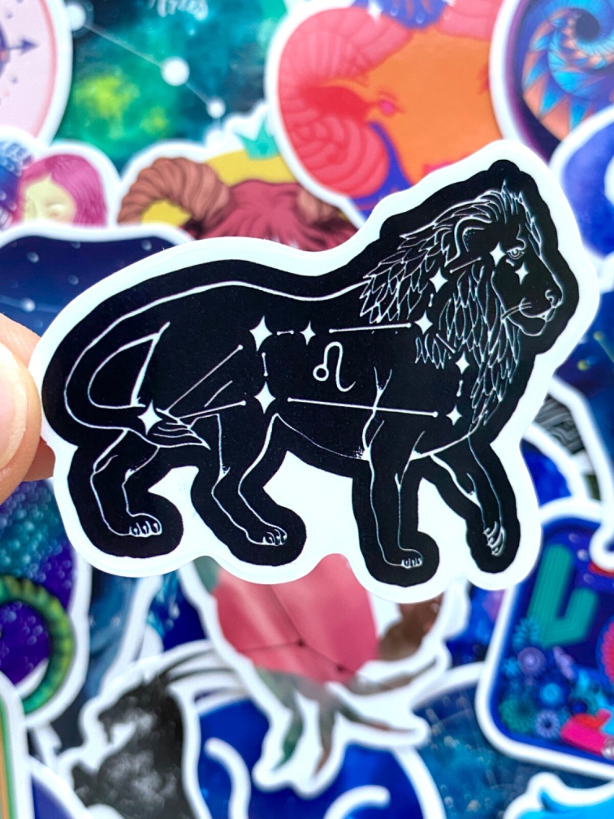 5-50 pcs Zodiac Sign Stickers, Retro Star Astrology Tarot Horoscope Laptop Decal