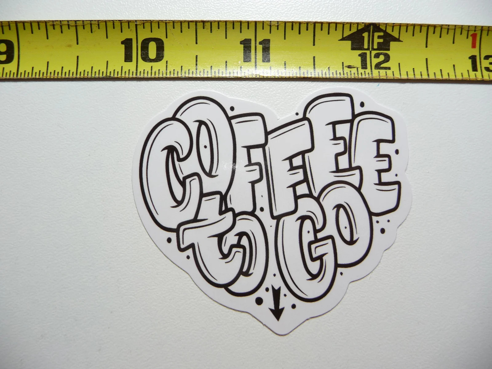 COFFEE TO GO HEART SMALL STICKER DECAL BEVERAGE MORNING WAKE UP FUN