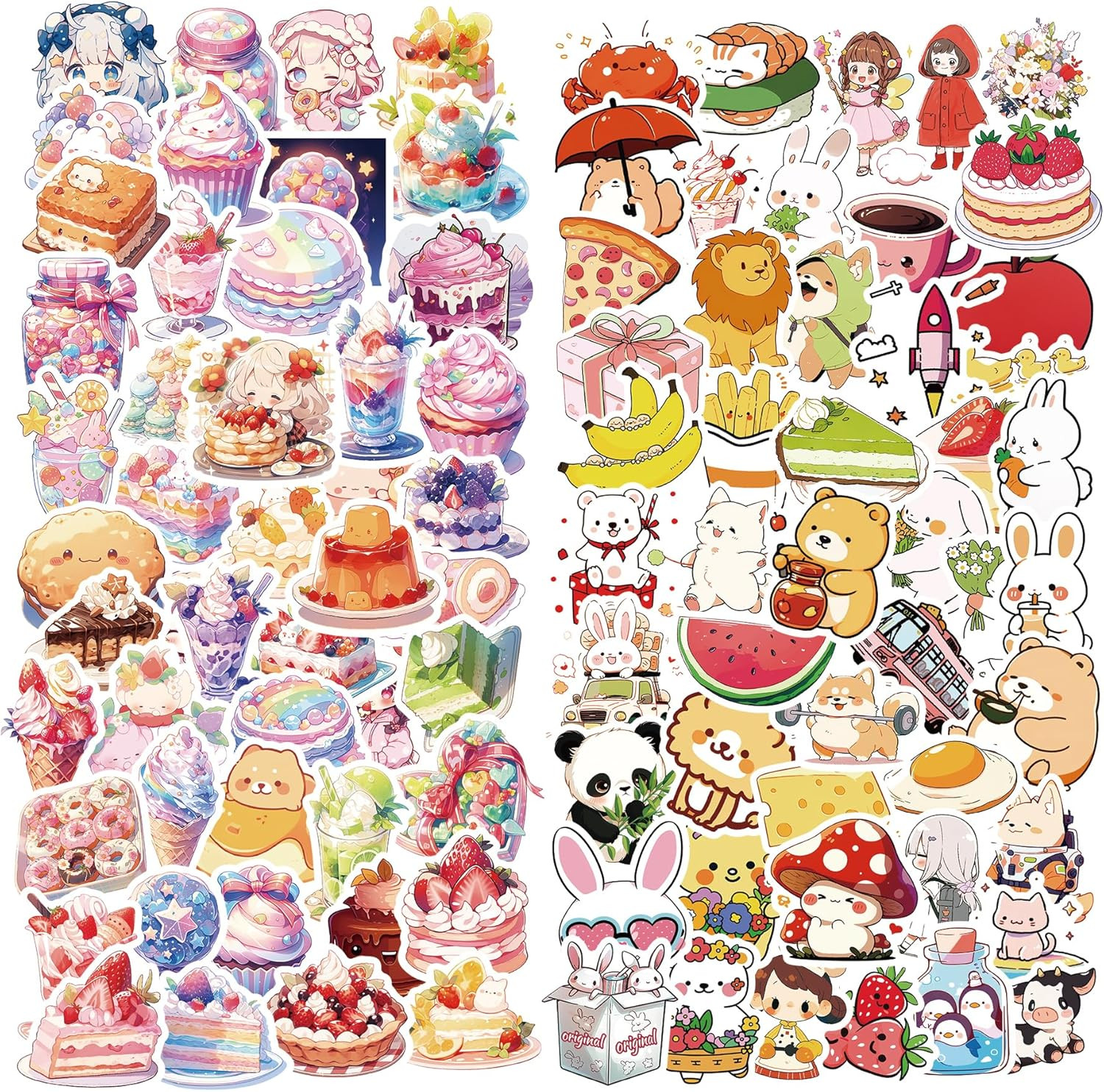 Christmas 100 PCS Water Bottle Stickers for Kids,Waterproof Vinyl Net T Stickers