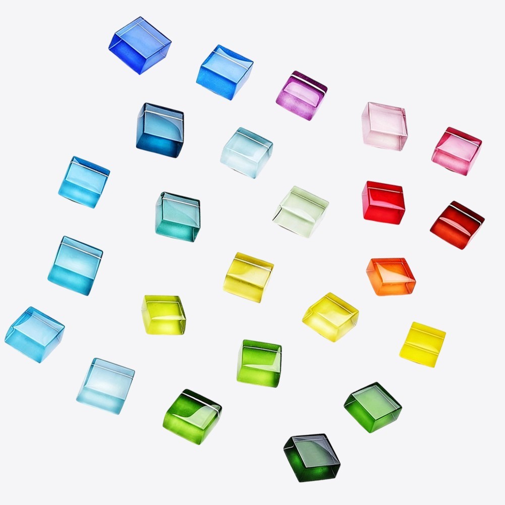 Handmade Colorful Glass for mosaic Fridge Magnets 1.5×1.5×0.6 cm for Home