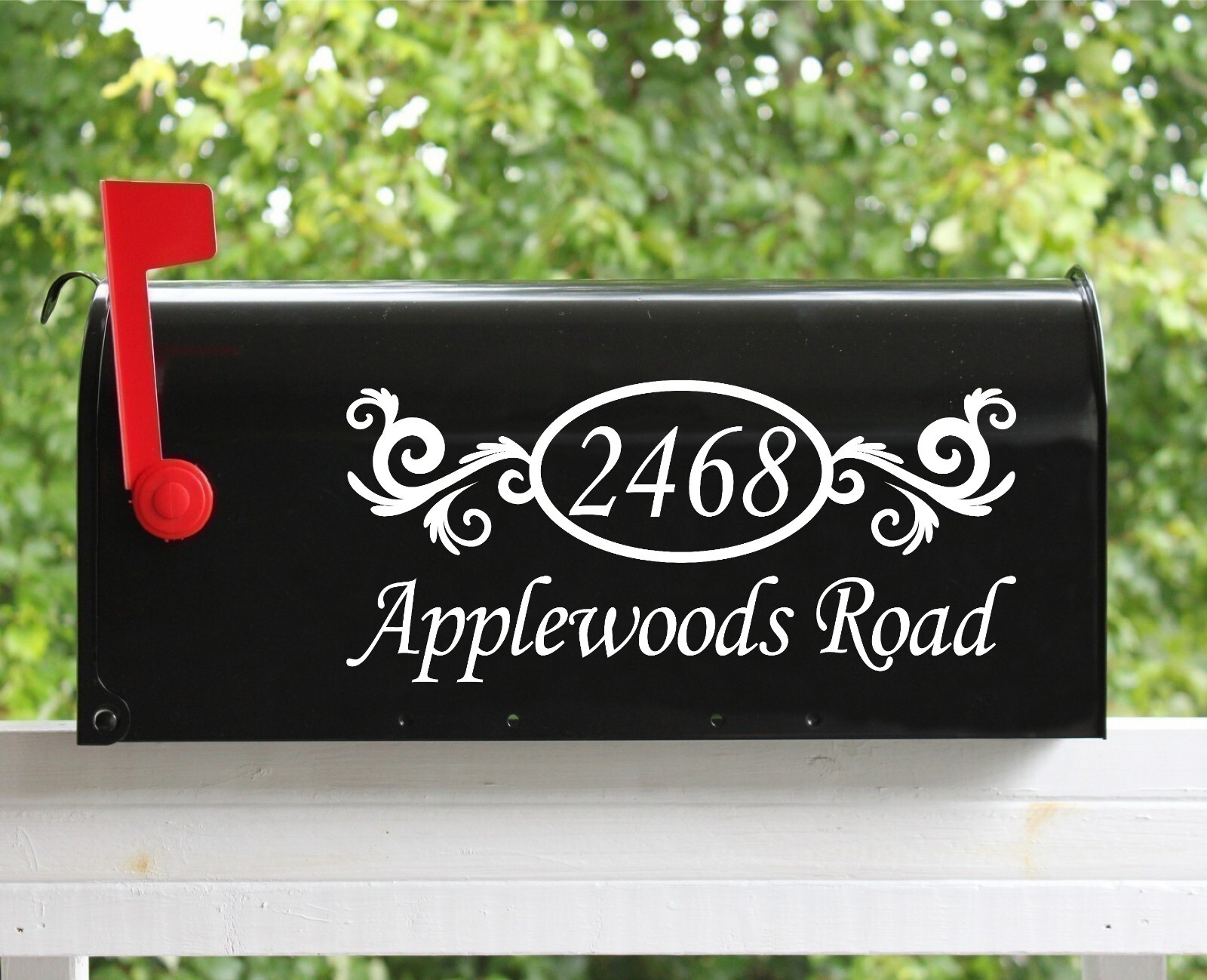 Set of 2 – 11" x 5" Custom Mailbox Decals Sticker Street Numbers, Many Fonts #01