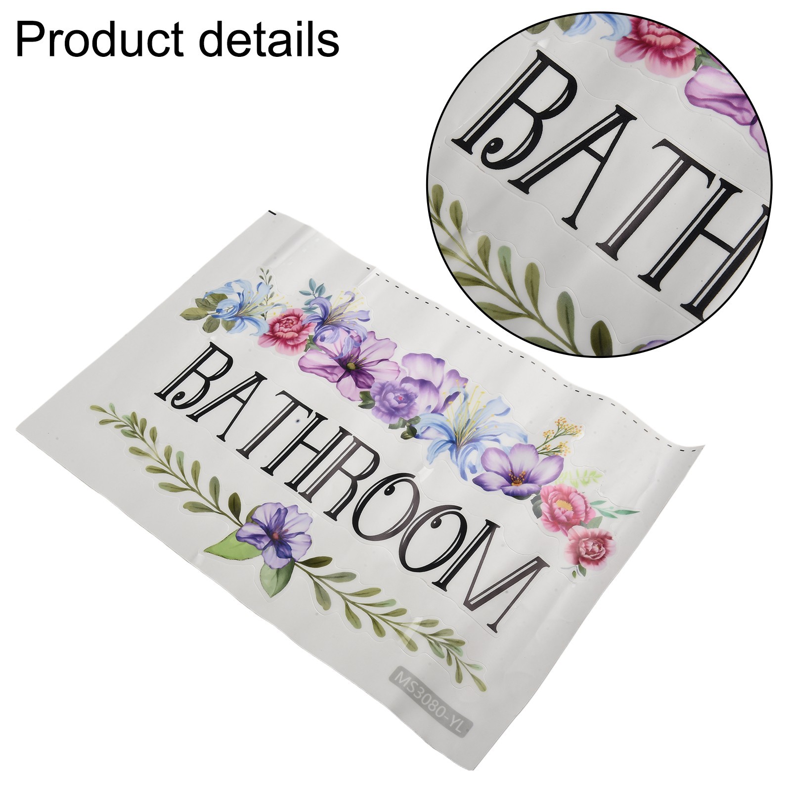Waterproof Vinyl Wall Sticker Bathroom Door Sign Easy Application Removable