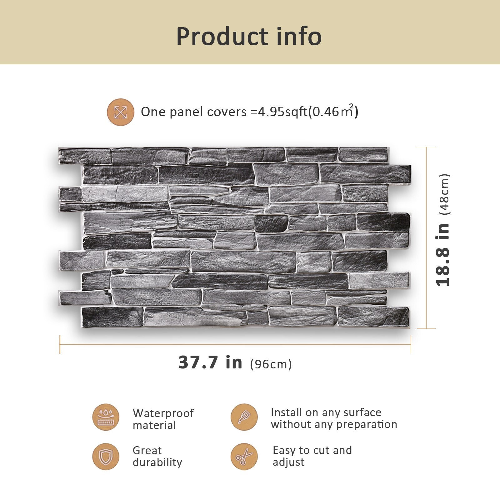 10pcs (53sqft) 3D PVC Wall Panels for Interior Decor