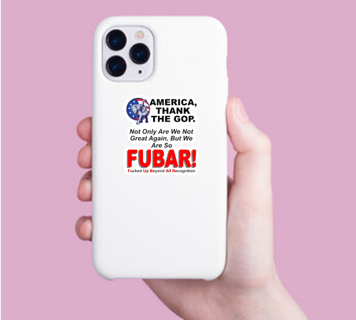 Anti-GOP, Thank GOP For Making America FUBAR, Vinyl Sticker 2.75"W x 3.0"H