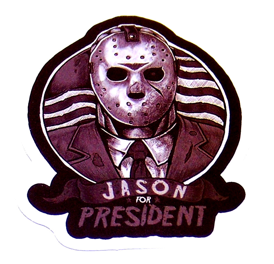 Friday the 13th Cut Sticker Decal Movie Horror Film JASON VORHEES For President
