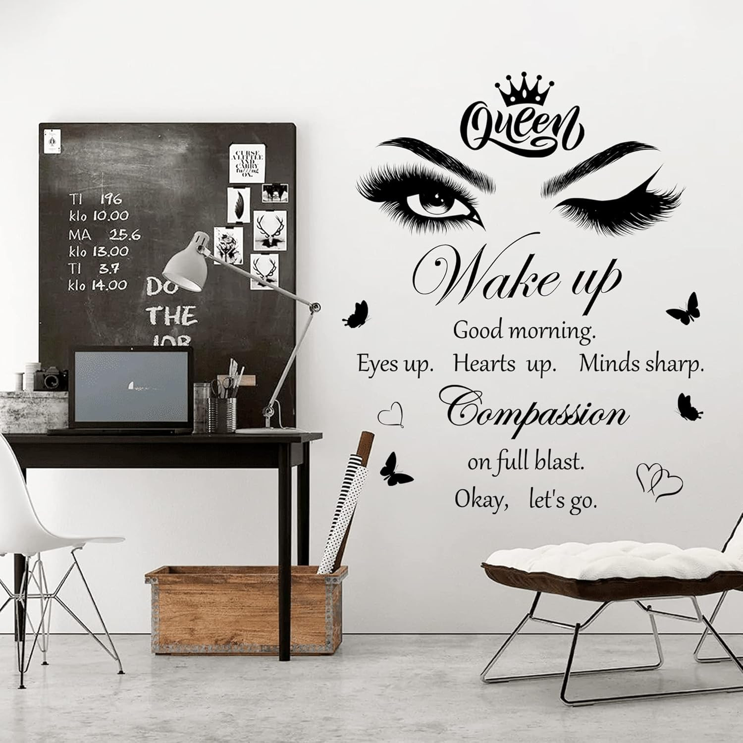 Inspirational Quotes Wall Decals Vinly Beauty Eyes Eyelash Wall Sticker Motivati