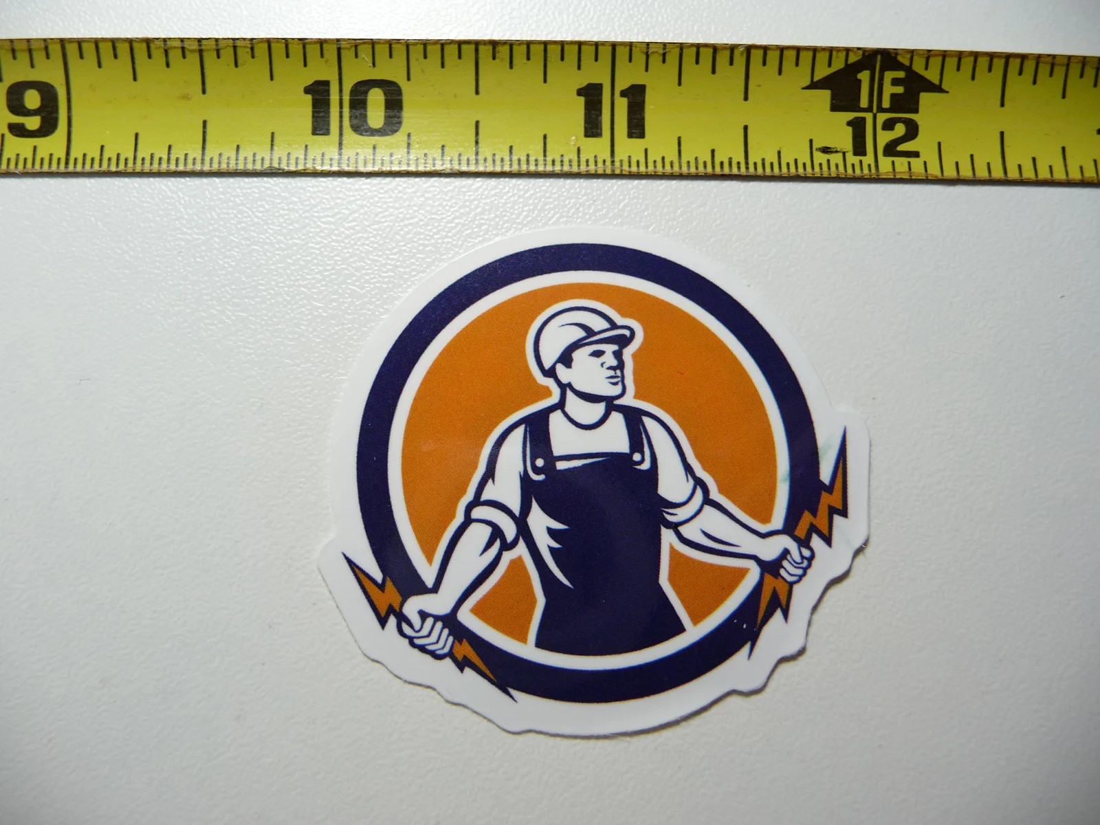 MIGHTY ER HOLDING LIGHTNING BOLTS SMALL STICKER DECAL JOB HARD HAT PRIDE