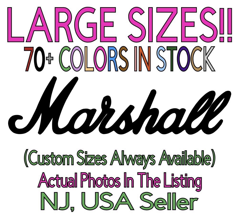 Marshall Amps LARGE Die Cut Vinyl Decal Electric Guitar Rock Music Heavy Metal