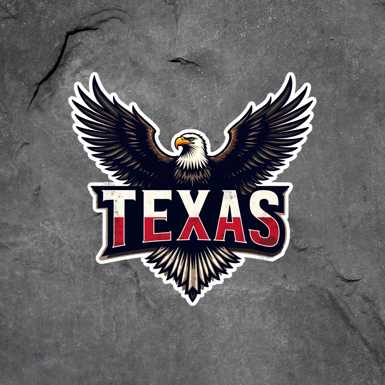 Texas sticker vinyl decal eagle wings spread patriotic USA bold graphic