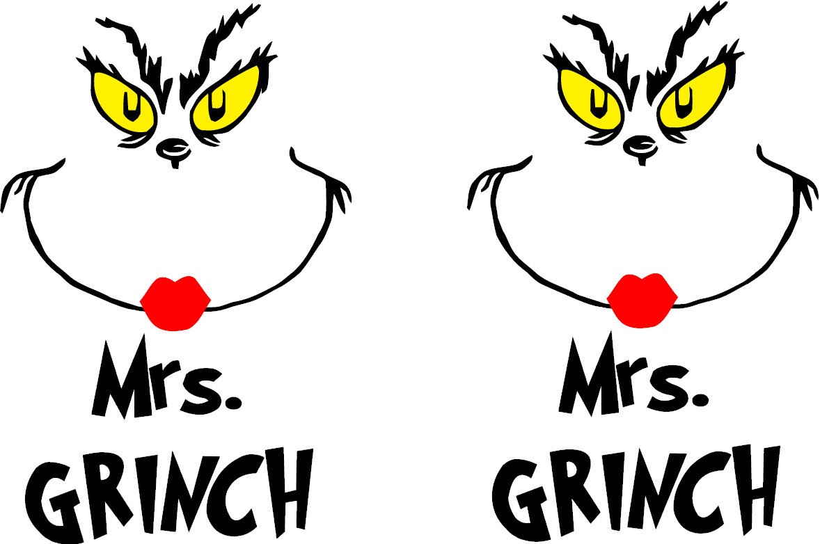 Mr & Mrs Grinch Couples Wedding Shoe Sticker Decal Holiday Wedding Decor – 137