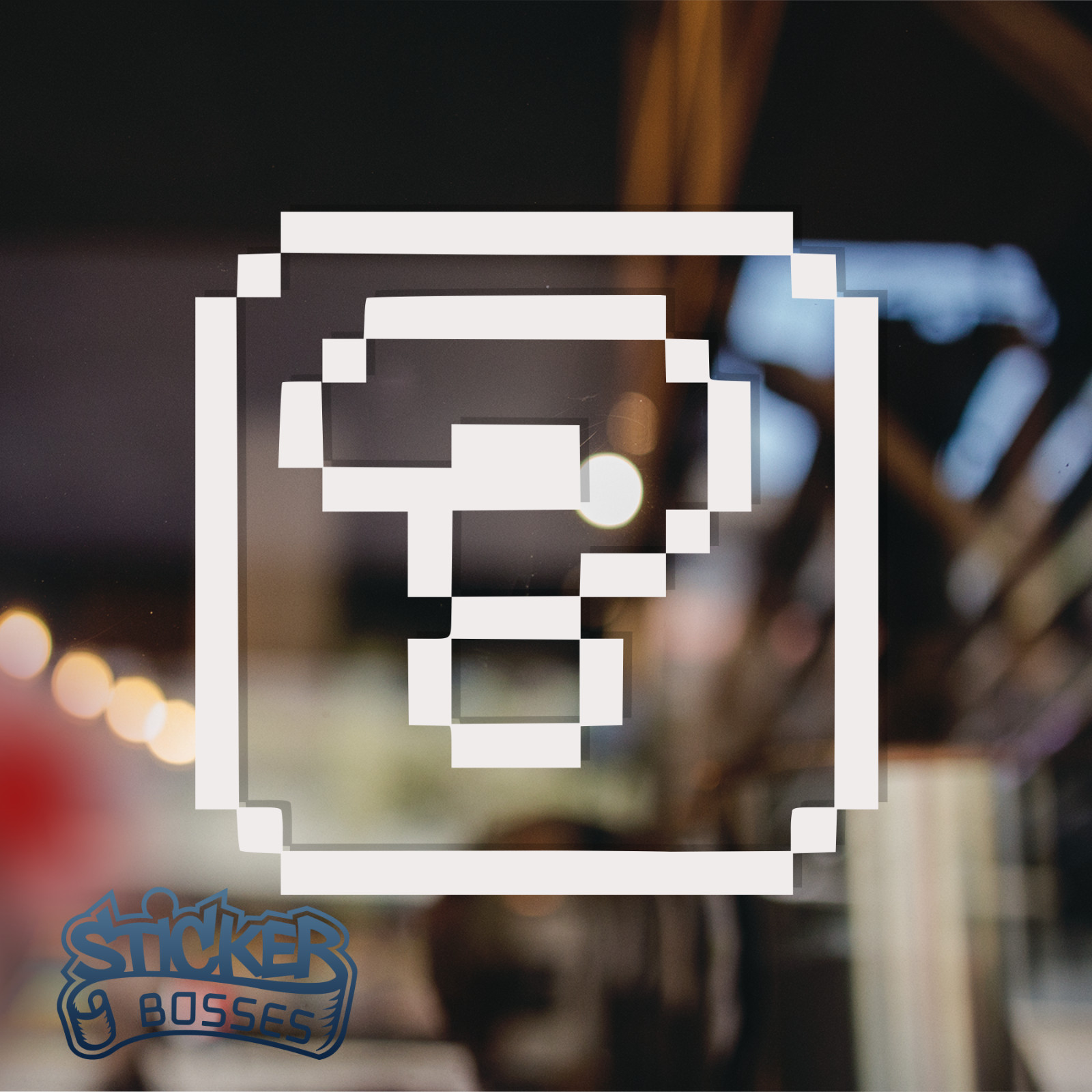 8-Bit Question Block Pixel Art Vinyl Decal Sticker Retro Gamer