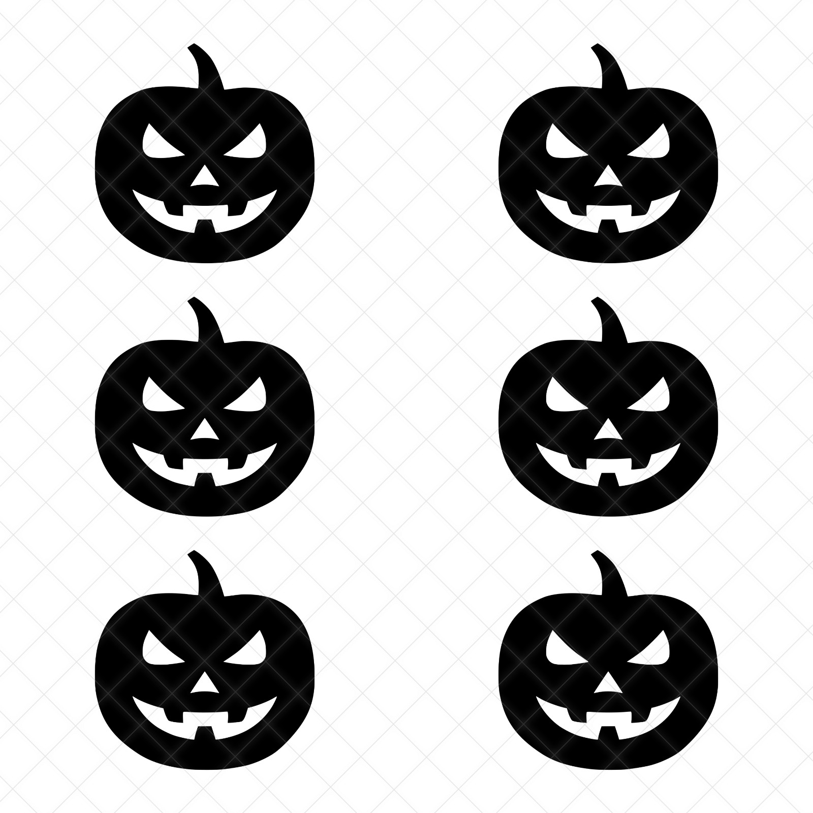 Set of 6 Pumpkin Jack Face Vinyl Decals Sticker for Halloween Decoration