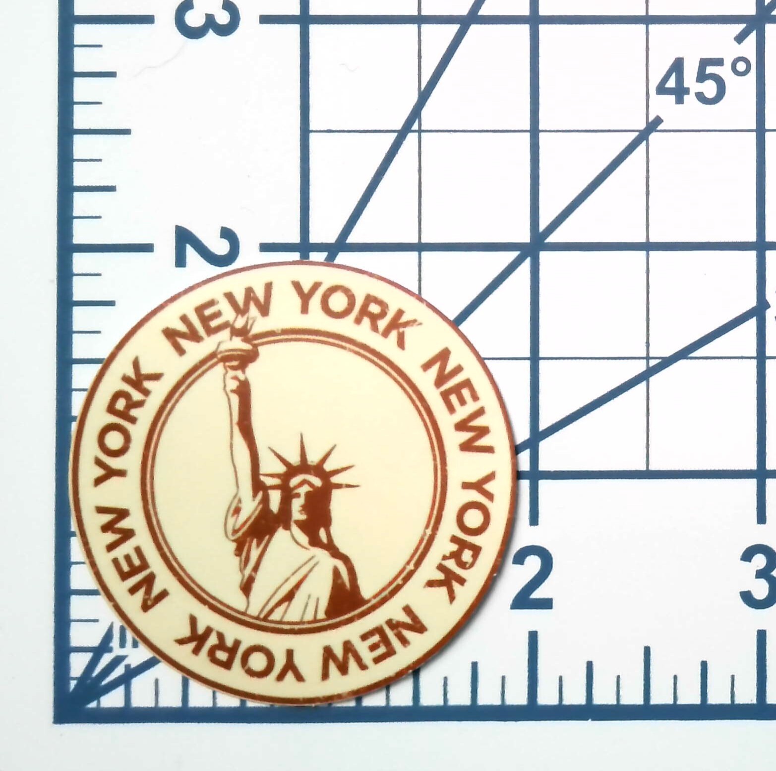 New York Statue of Liberty Sticker Die Cut Round Decal Travel Scrapbook Journal