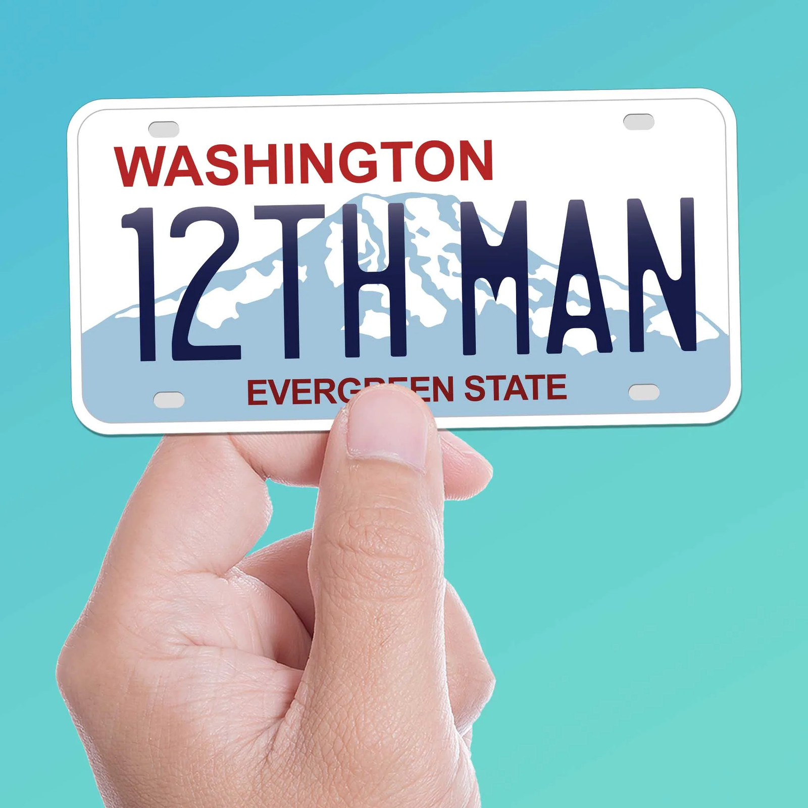12th Man Seattle Washington License Plate Sticker