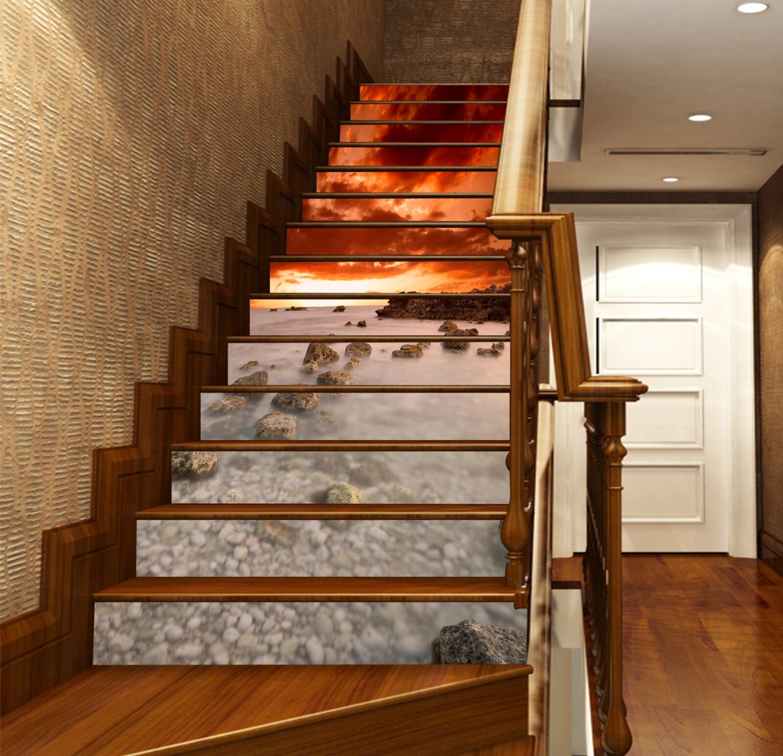 3D Evening Sunset AZ1367 Stair Risers Decoration Mural Vinyl Wallpaper Kay