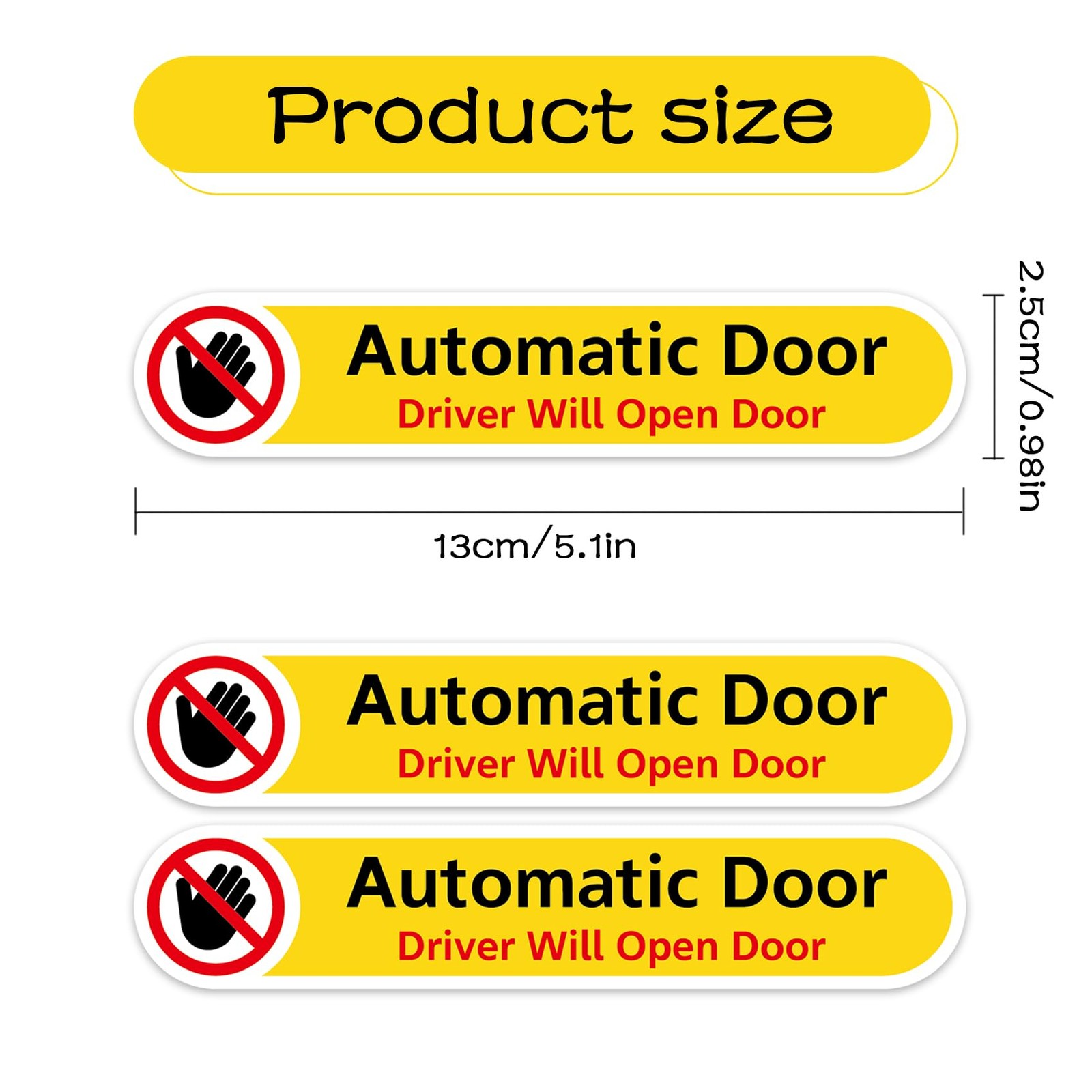 3Pcs Automatic Door Driver Will Open Door Sign Car Decal Warning Stickers