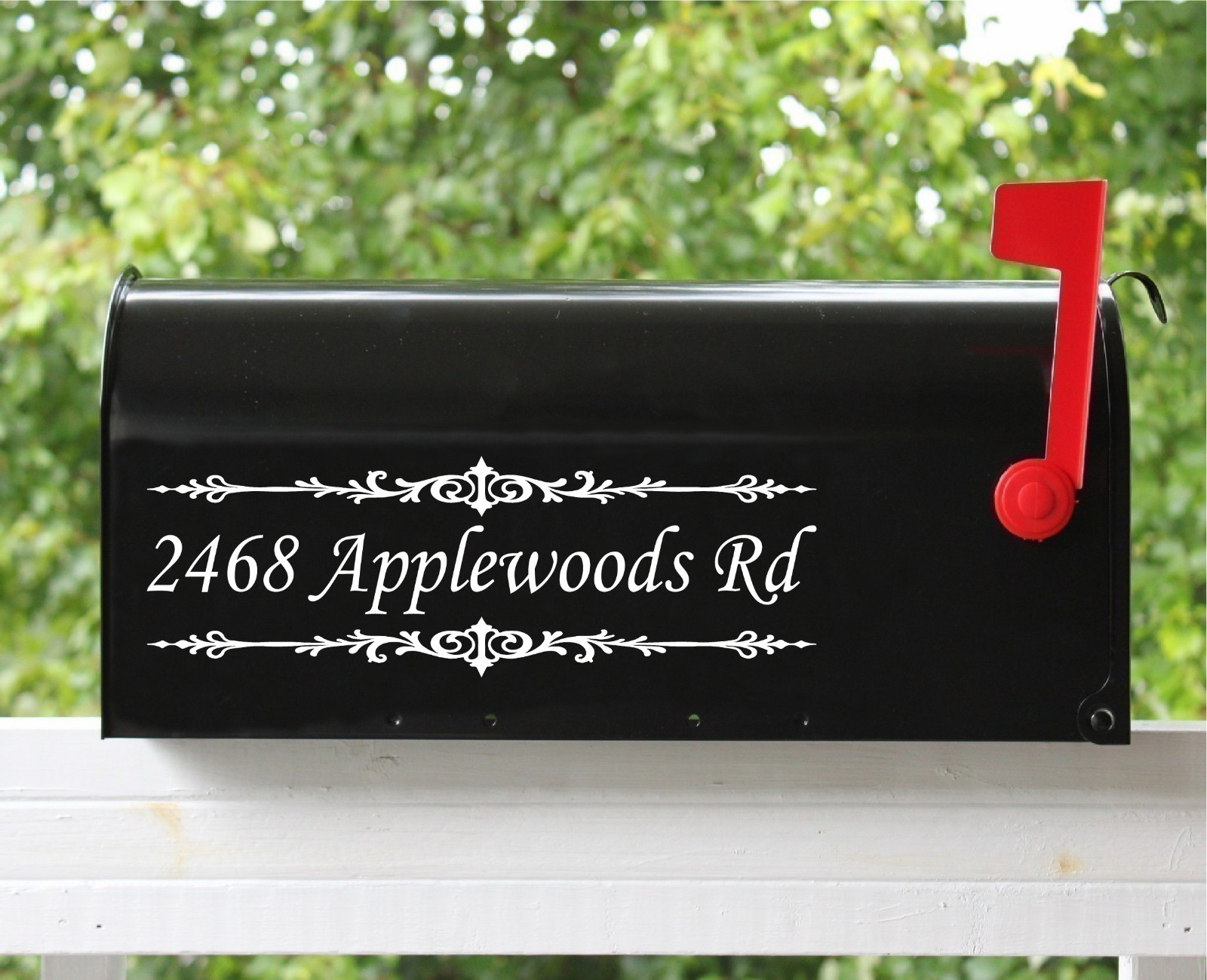 Set of 2 Custom Mailbox Address Decal Stickers 11" – Flourish #01| 12 Fonts