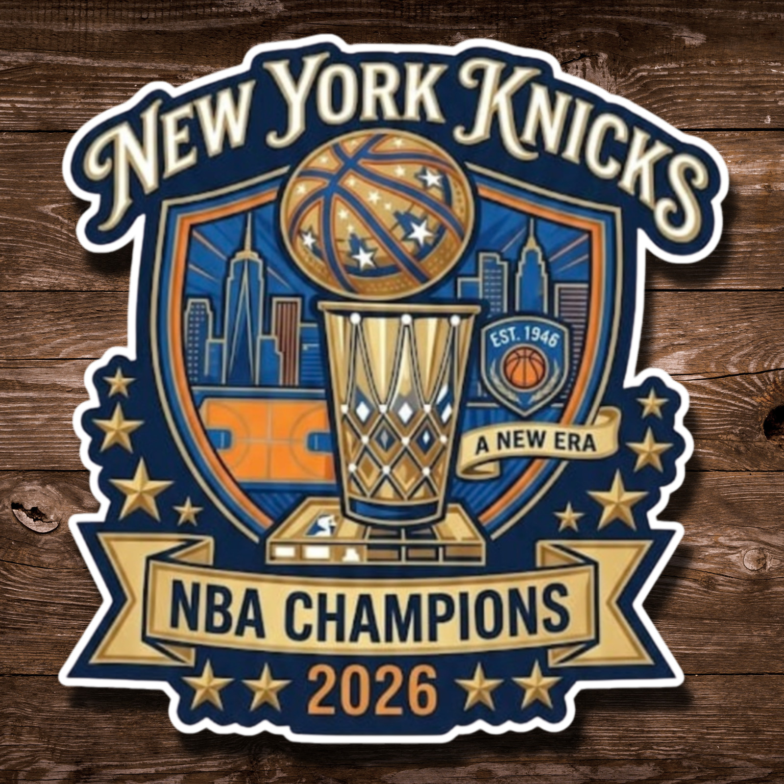 NEW YORK KNICKS Stickers 2026 NBA Champions Waterproof NEW 1/10/25/50/100