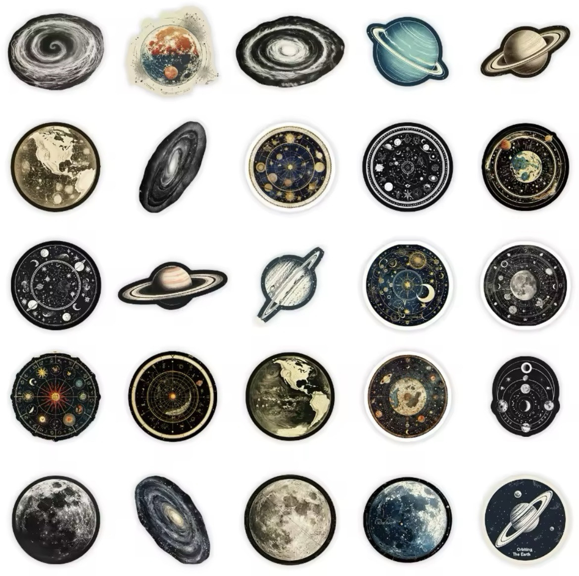 Space Solar System Stickers 50pk Space Planets Mixed Celestial Mix Fun Stickers