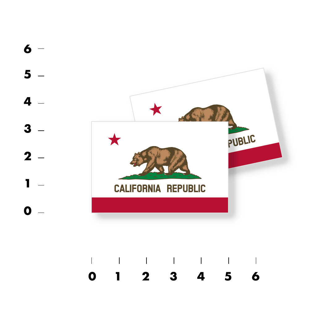 California State Flag – Set of 4 Vinyl Sticker / Adhesive Decals Various Sizes