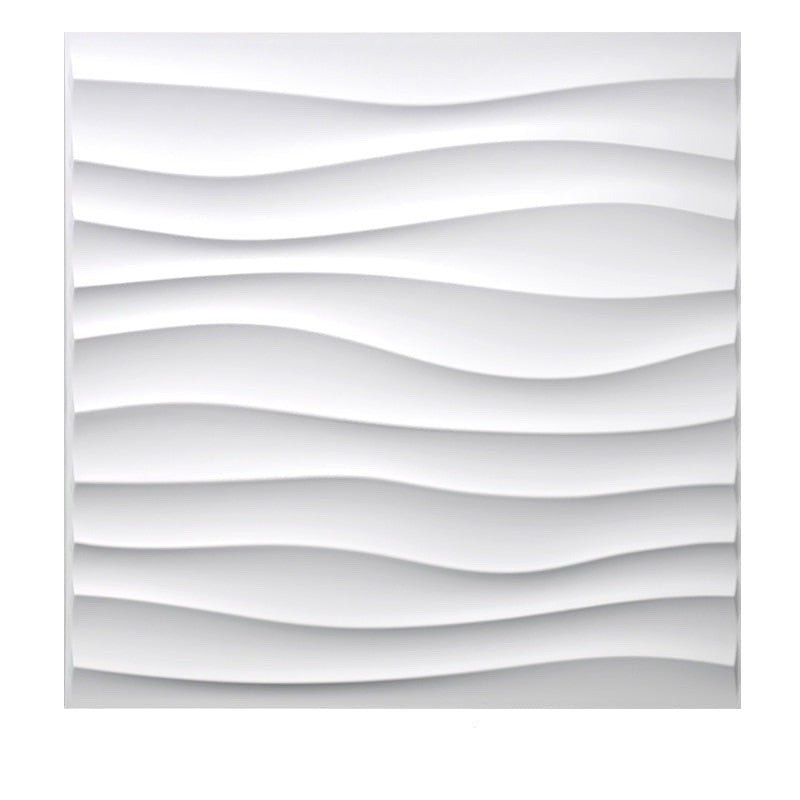 30 PIECES 3D Wall Panel Tile PVC Wave Wall Design White 11.7" x 11.7" Paintable