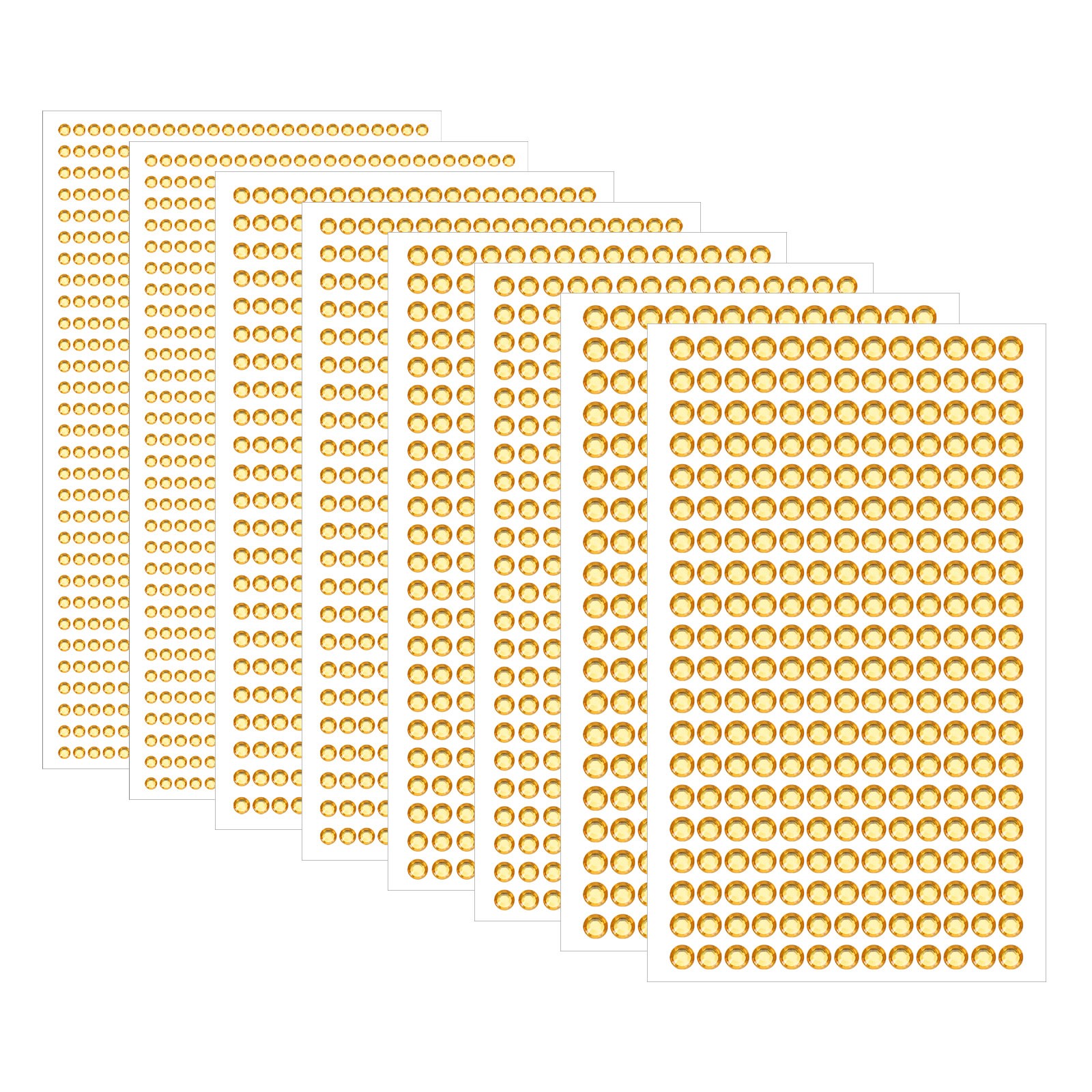 3584 pcs for yellow rhinestone face stickers, 4 sizes