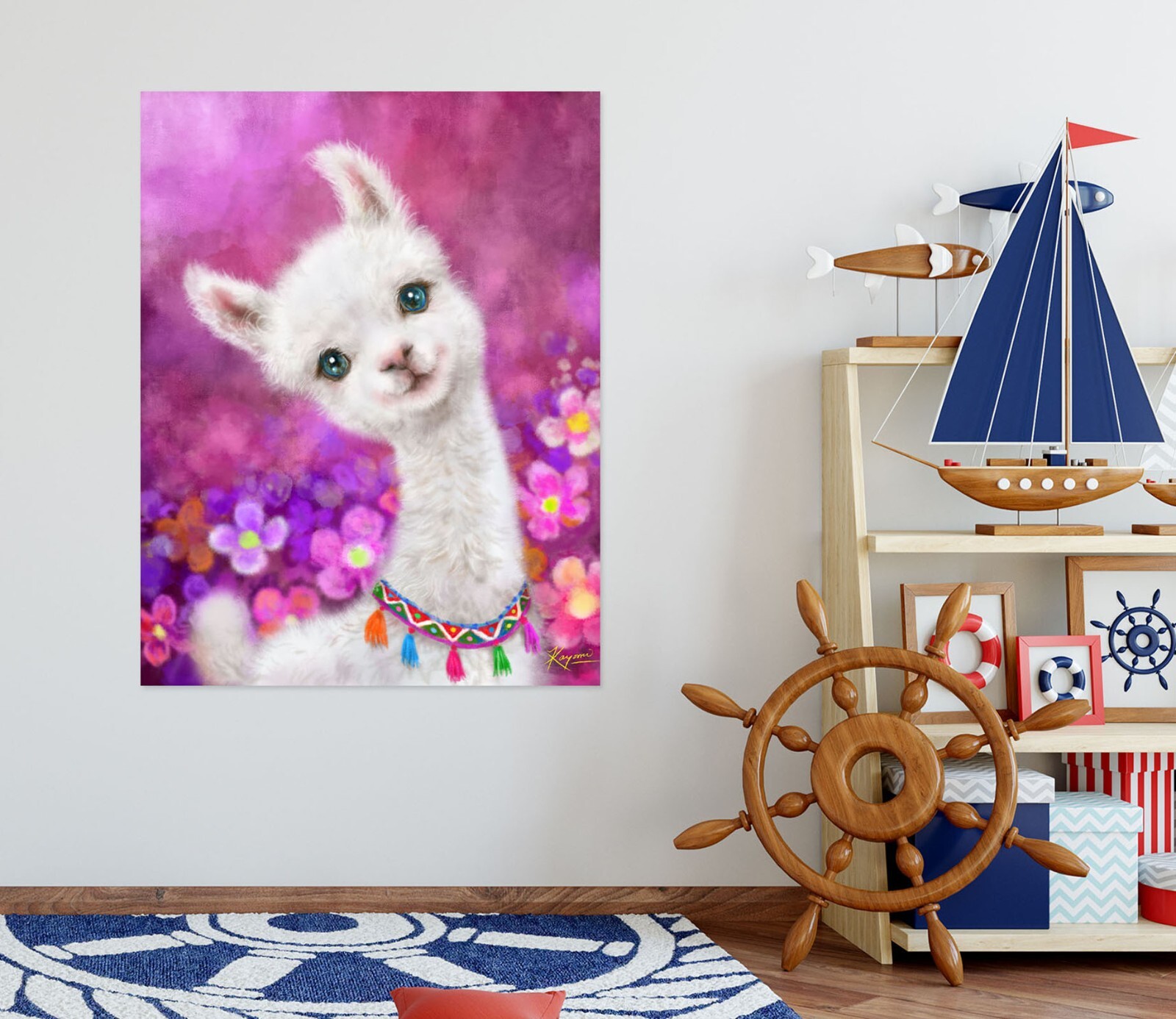 3D White Alpaca A2108 Wall Stickers Wall Murals Wallpaper Kayomi Harai Vera