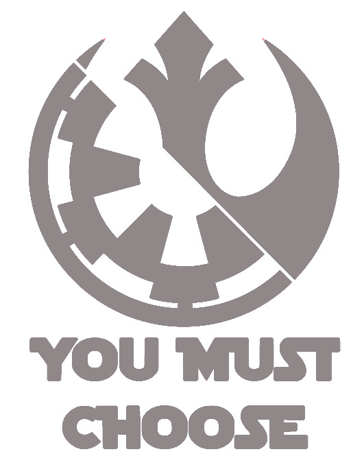 YOU MUST CHOOSE, STAR WARS, EMPIRE / REBEL, DARK /LIGHT, Decal Stickers for Cars