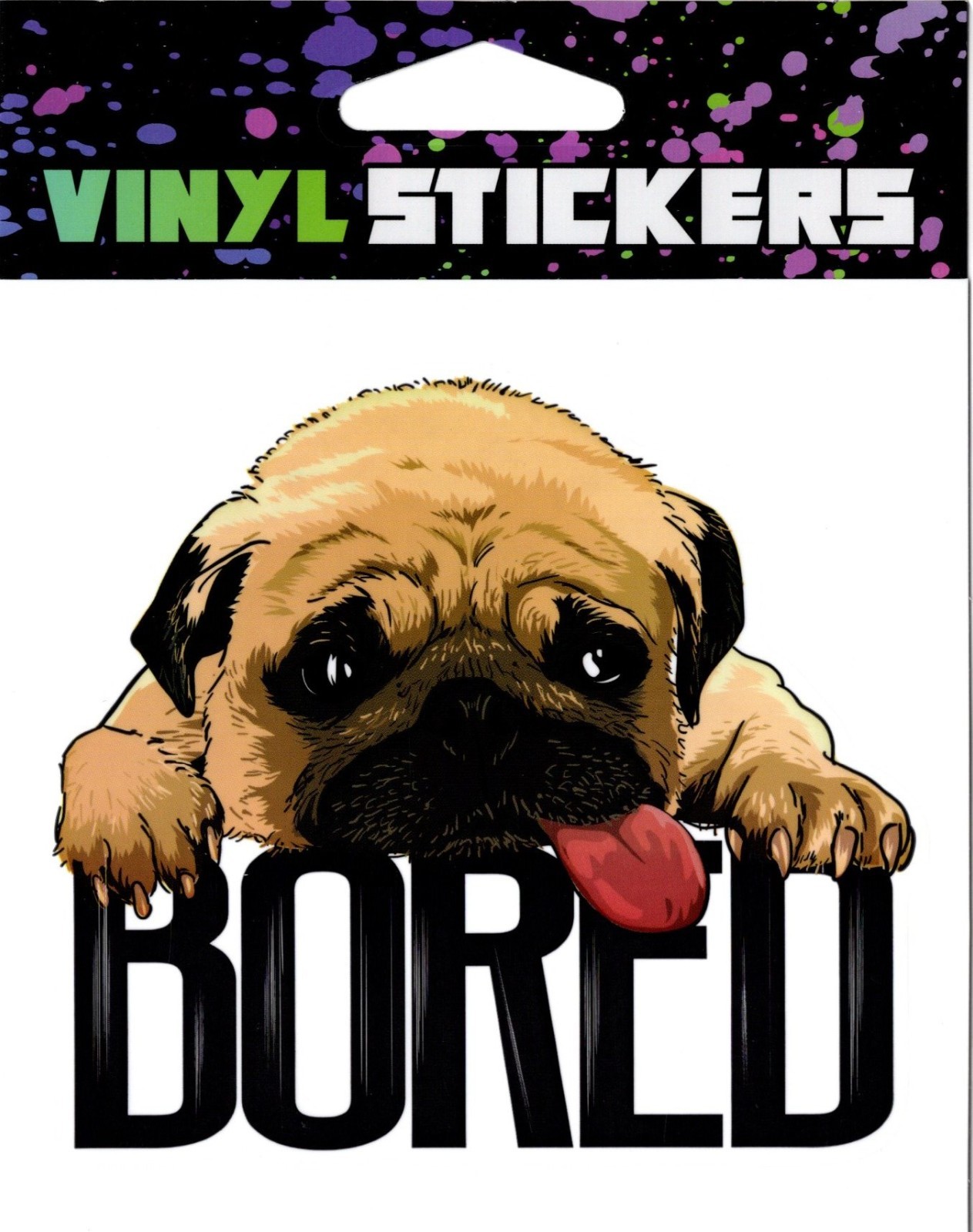 "Pug" Bored Vinyl Sticker – 4.25in x 4.25in