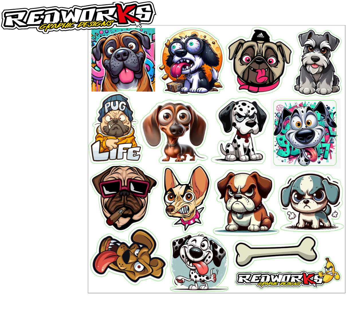 11"x11" Die Cut Sticker Sheet | Waterproof Laminated Vinyl | Choose Style