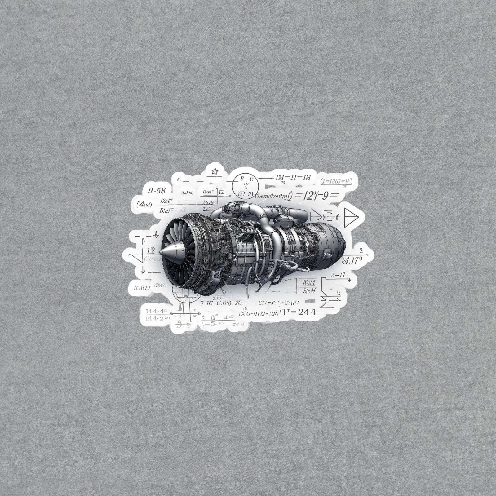 Jet Engine Schematic Sticker | Aviation Decal for Pilots & Engineers #5228