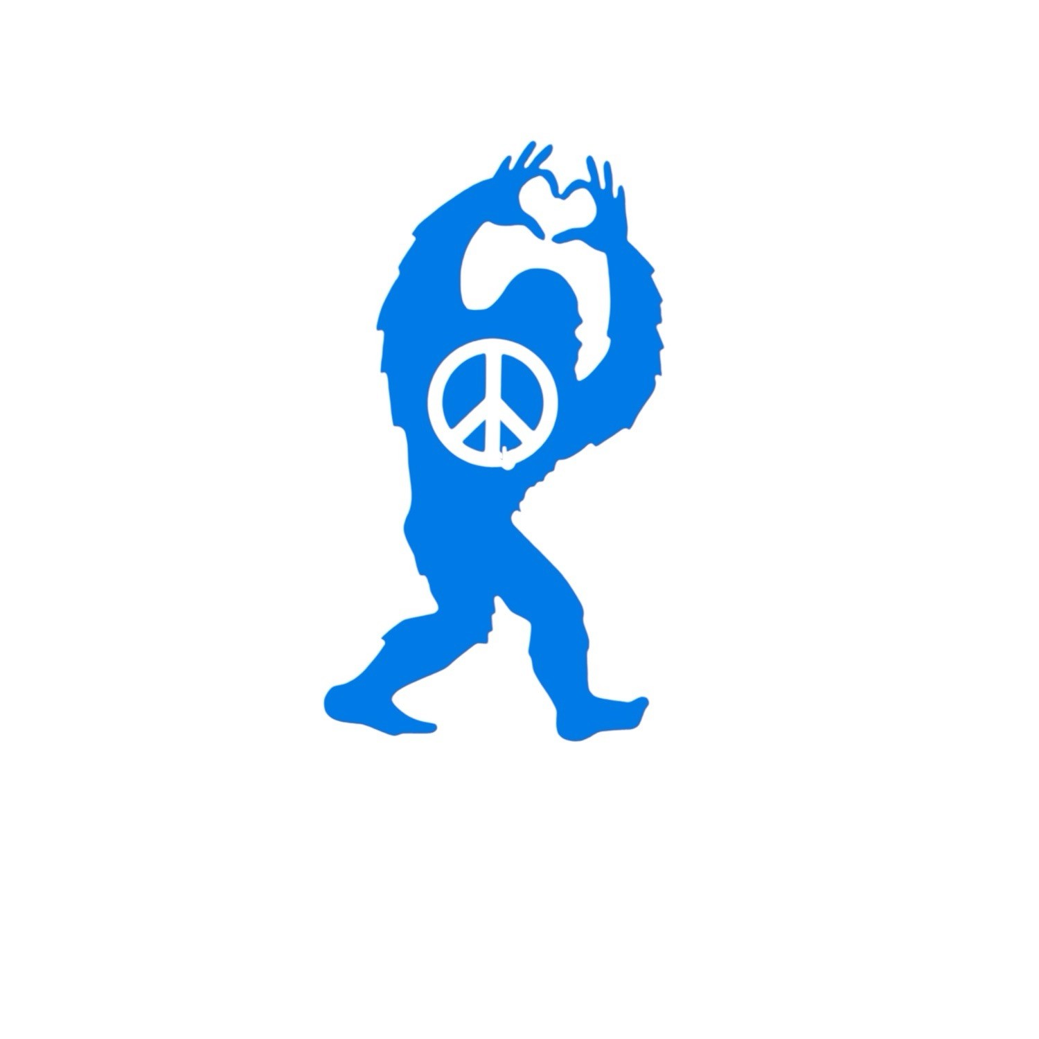 Bigfoot peace love Vinyl Decal for car Windows Laptops any smooth surface