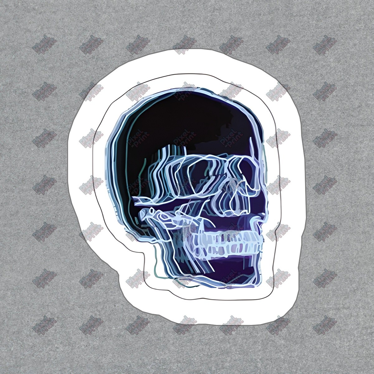 Cool Glow in the Dark Skull Vinyl Sticker Perfect for Laptops, Water #400578