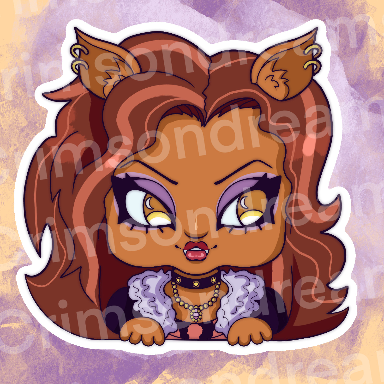 Clawdeen Wolf Monster High Sticker Pack – Homemade, hand cut and original