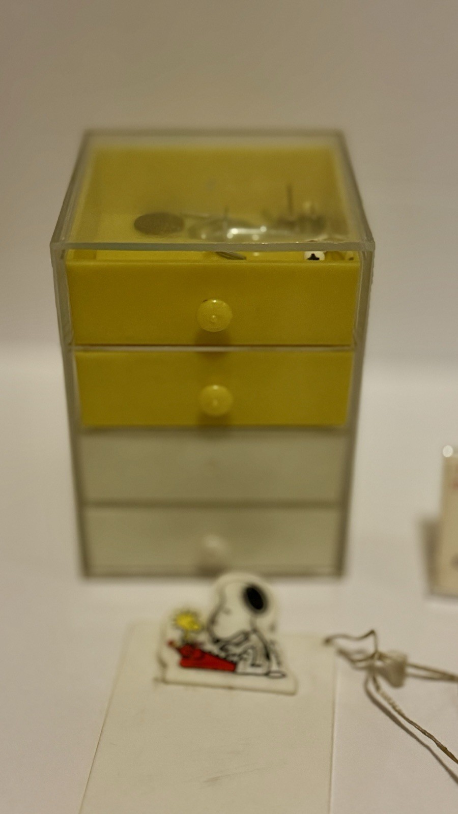 Vintage Lot Of 3 Desk Accessories Drawer Organizer Snoopy Mini Clipboard Picture